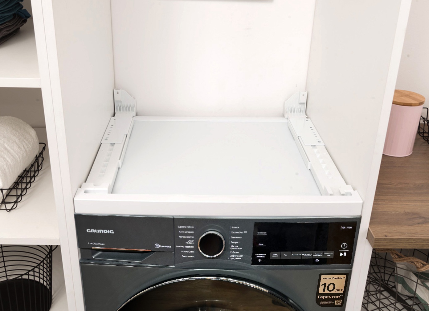 Как установить сушильную машину над стиральной