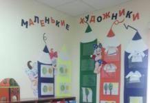 Decoration of a kindergarten Names of children's corners in kindergarten