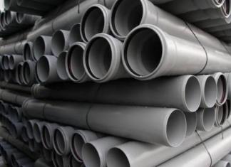 Markings and diameters of plastic pipes for sewerage