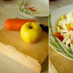 Ensalada deliciosa y saludable con zanahorias y manzanas
