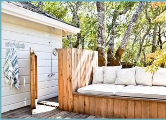 Kabinë dushi për një rezidencë verore prej druri, tulla ose polikarbonat me ose pa ujë të nxehtë