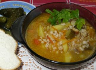 How to cook rassolnik with barley and pickles - a classic recipe using beef broth with step-by-step photos