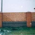 Combined fences with a combination of brick and metal Photos of brick fences