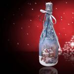 Dekupazhi i Vitit të Ri: ide kreative nga mjeshtrat e punuar me dorë decoupage shampanjë MK për Vitin e Ri